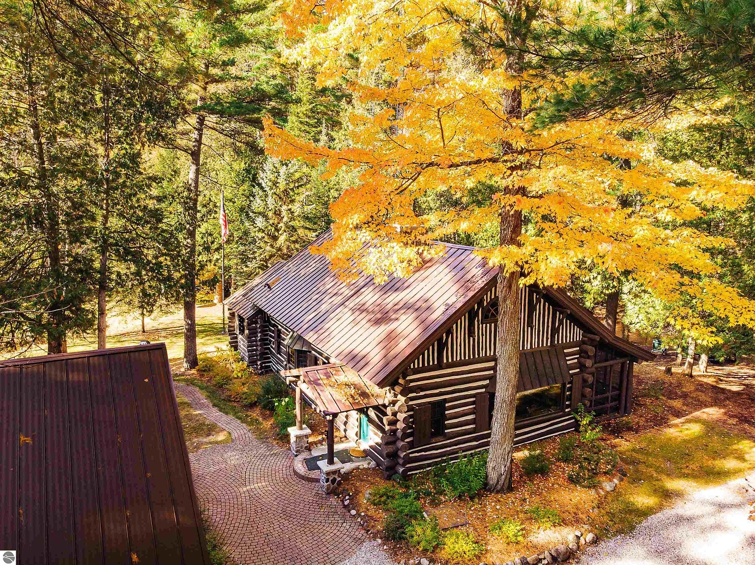 Riverfront lodge on the Boardman River in Williamsburg Michigan