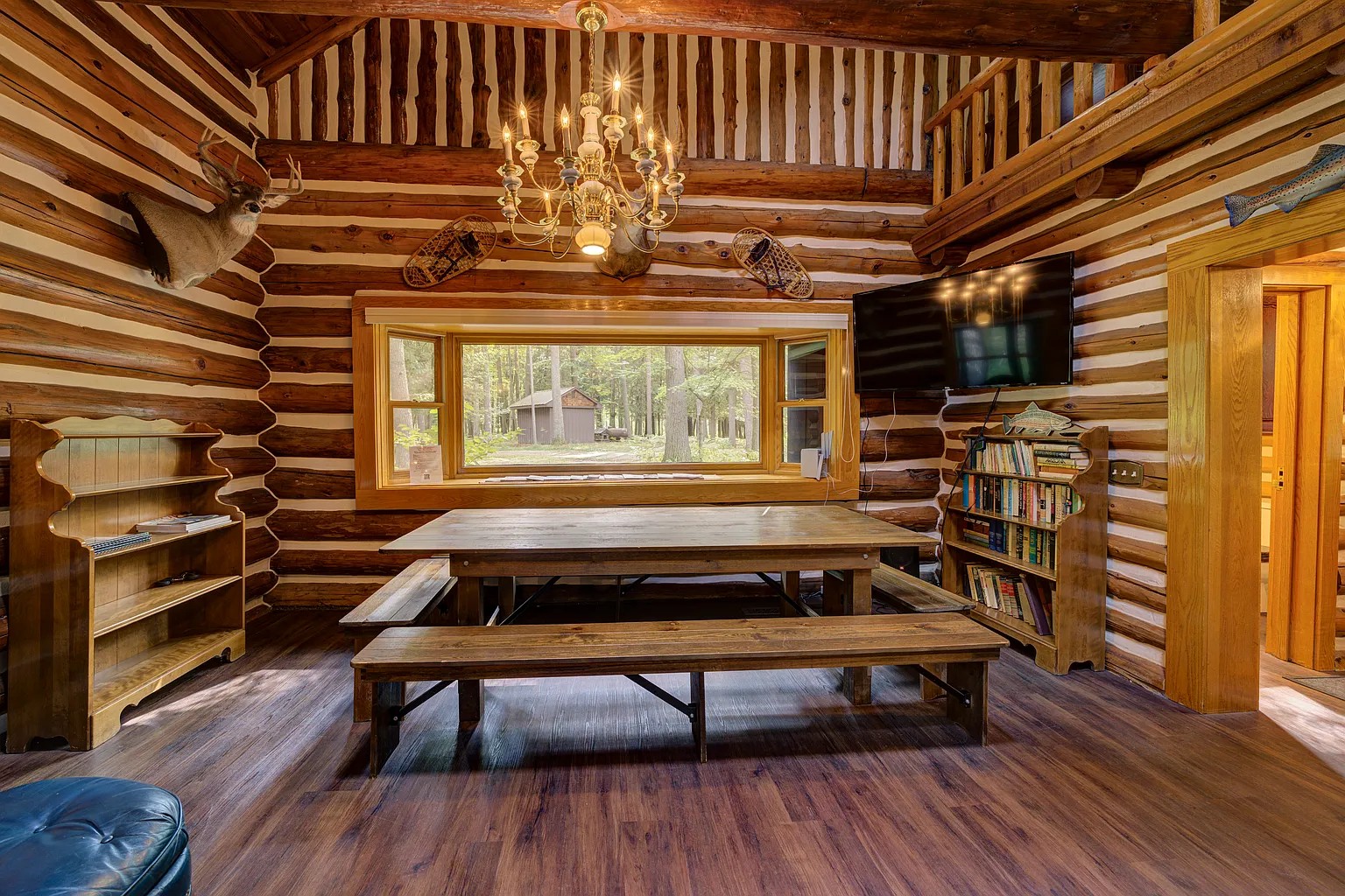 Riverfront lodge on the Boardman River in Williamsburg Michigan