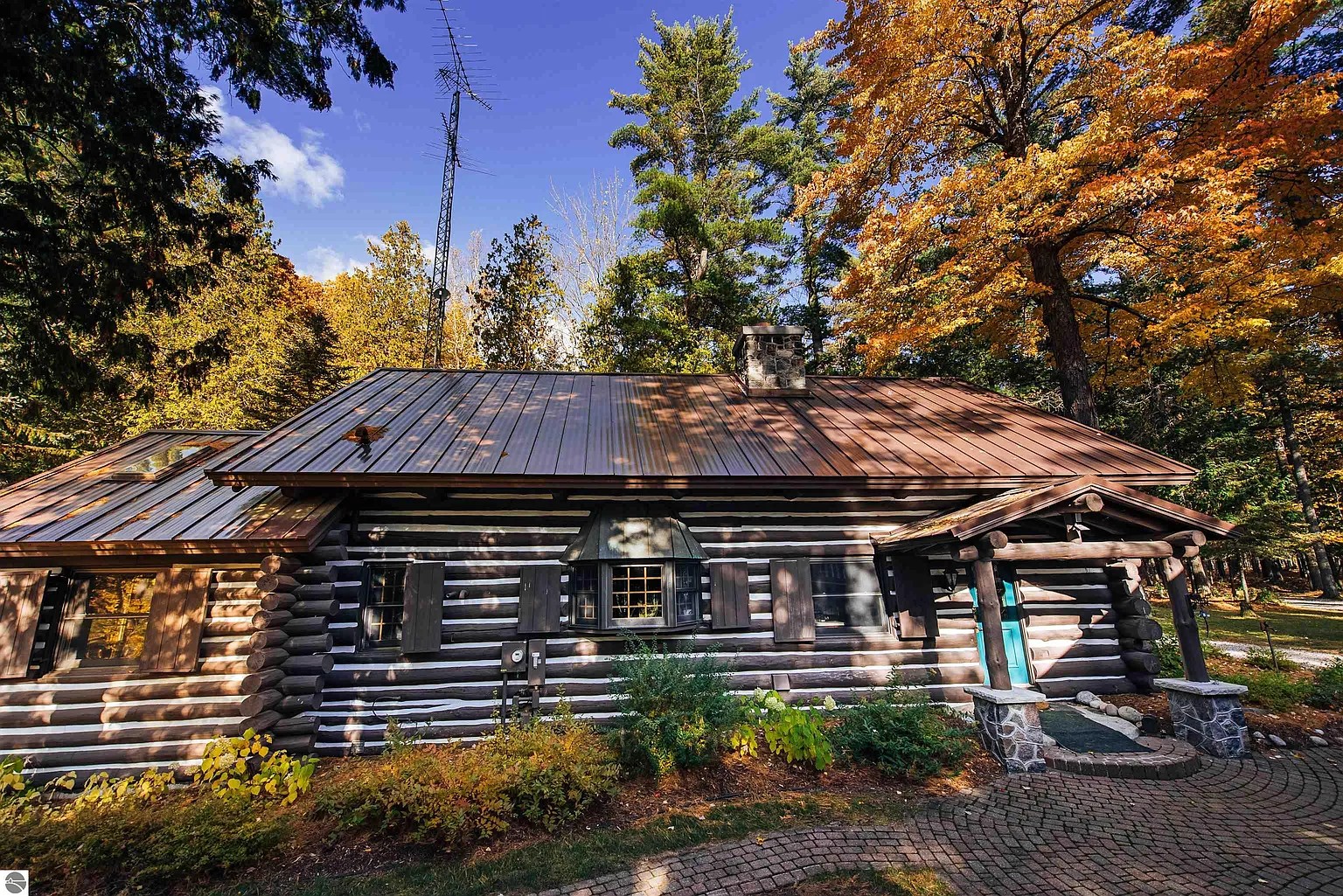 Riverfront lodge on the Boardman River in Williamsburg Michigan