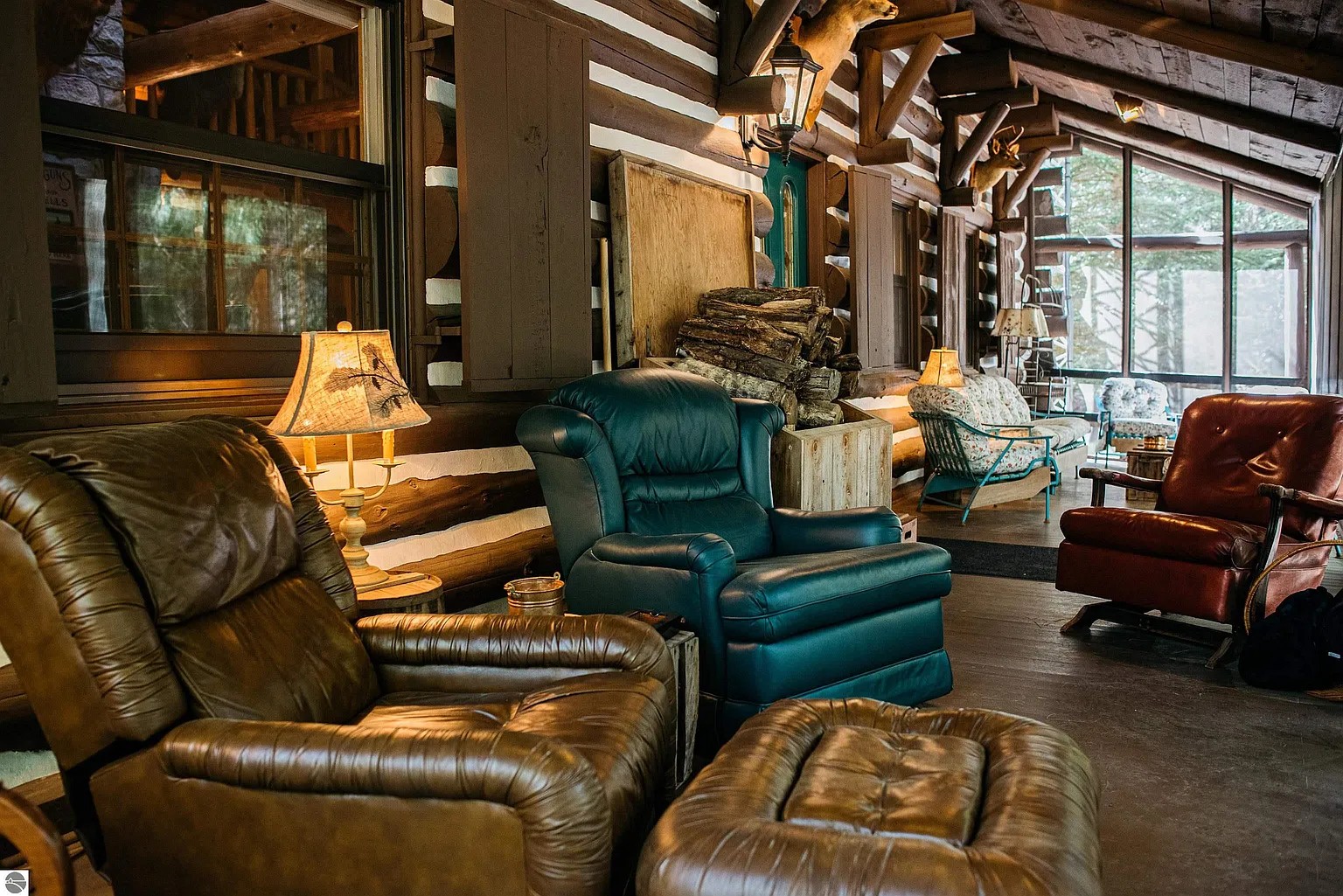 Riverfront lodge on the Boardman River in Williamsburg Michigan