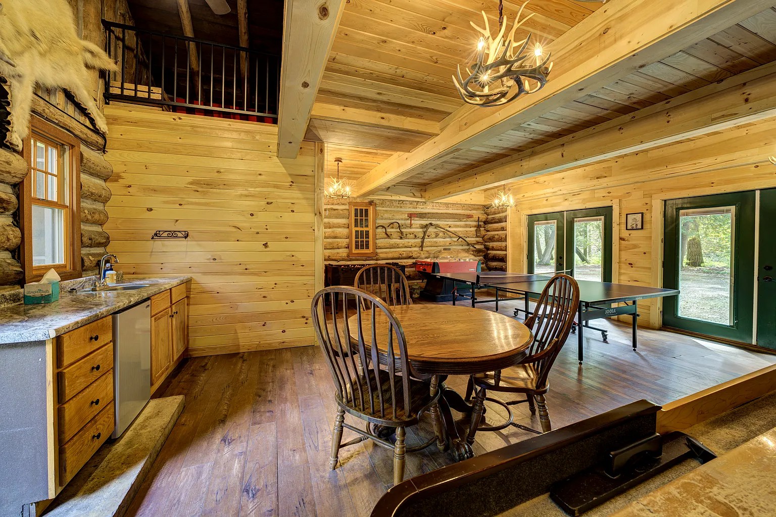 Riverfront lodge on the Boardman River in Williamsburg Michigan