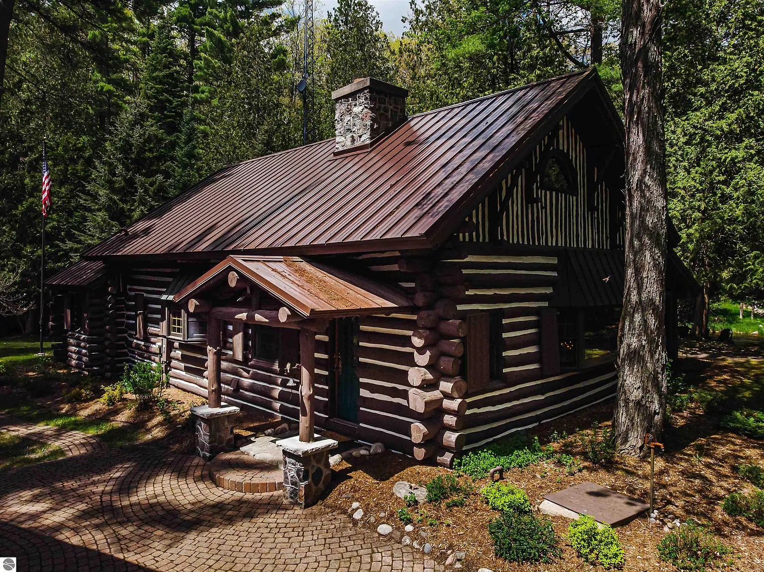 Riverfront lodge on the Boardman River in Williamsburg Michigan