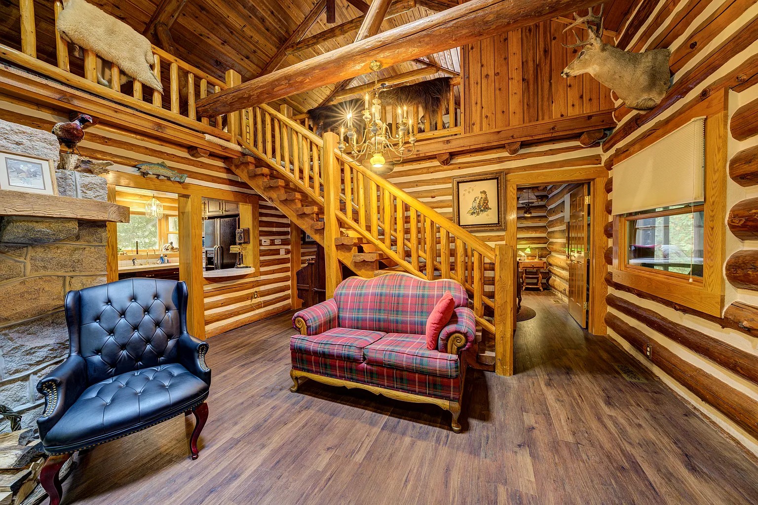 Riverfront lodge on the Boardman River in Williamsburg Michigan